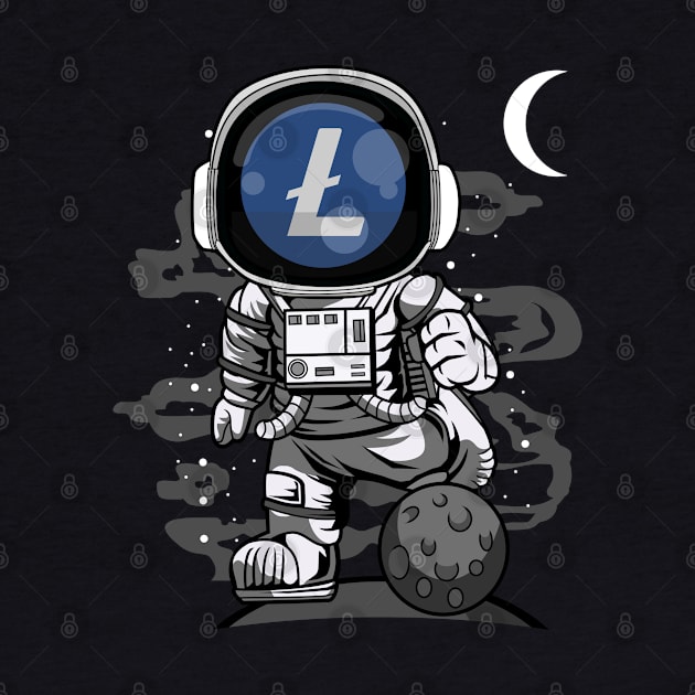 Astronaut Litecoin Lite Coin LTC To The Moon Crypto Token Cryptocurrency Wallet Birthday Gift For Men Women Kids by Thingking About